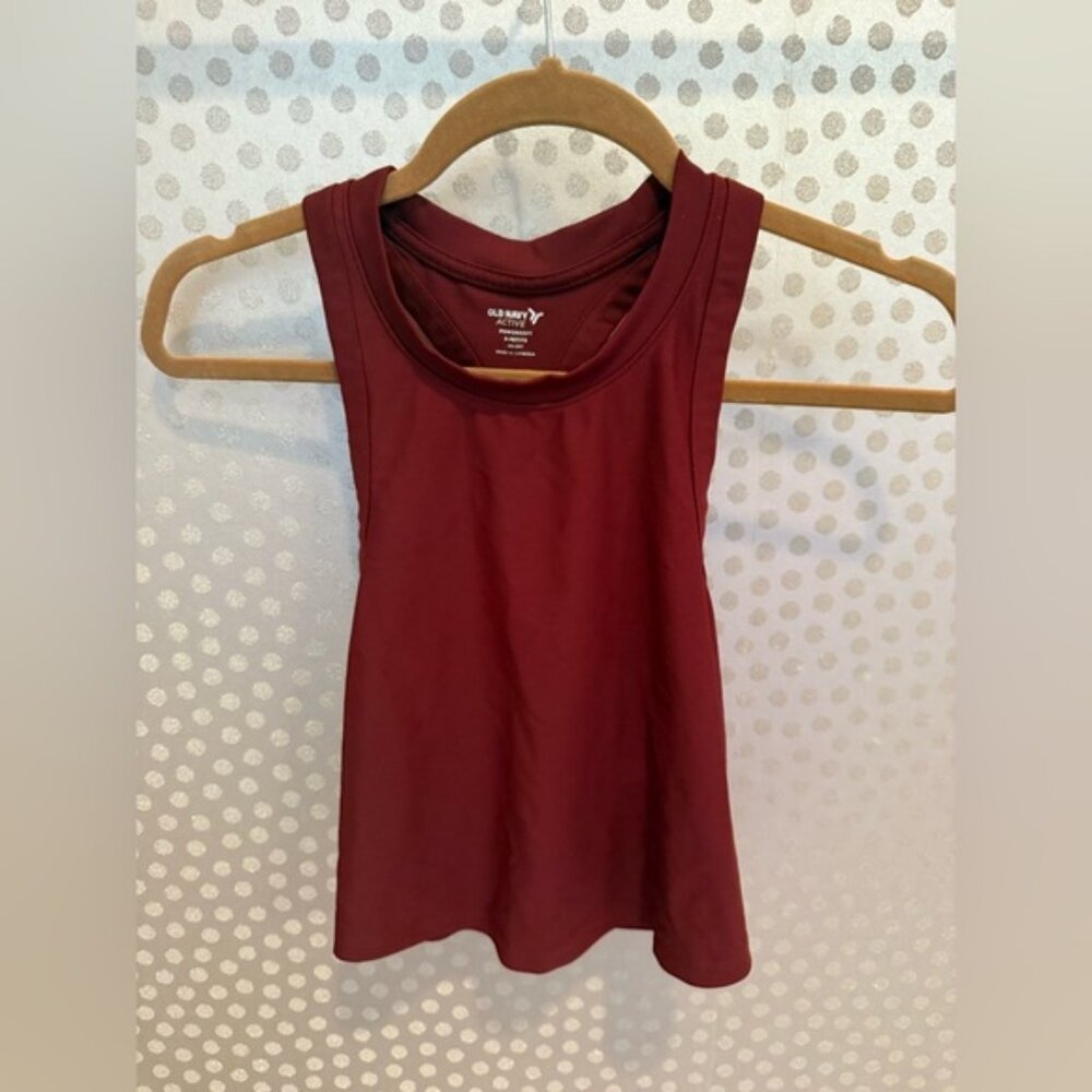 Old Navy Active Burgundy PowerSoft Performance Tank Top Small